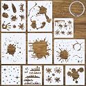 Marspark 10 Pcs Graffiti Stencils for Painting, Splatter and Stain Spray