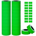 Marspark Fluorescent Green 1 Line Price Gun Labels, 12,000 Blank Tags, 20 Rolls of 600 Stickers Compatible with MX-5500 Perco Motex Labelers for Retail Pricing