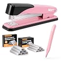 Marsrock Heavy Duty Stapler for Desk with 50 Sheet, 3000 Staples, Pink