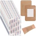 Marsui 100 Pcs Large Bandages 3 x 4 Inch Wound Care Flexible Adhesive