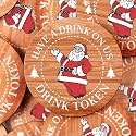 Marsui 100 Pcs Wooden Drink Tokens Wedding Beverage Tickets, Santa Claus