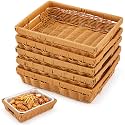 Marsui 6 Pcs Wicker Serving Baskets for 9x13 Inch Foil Pans, brown