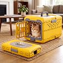 Marsui Collapsible Cat Carrier, Hard-Sided Plastic Pet Carrier