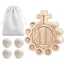 Marsui Wooden Decade Rosary Board Kit, 12 Prayer Beads & Bag, Catholic Gift