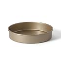 Martha Stewart Gallen 8 Inch Round Nonstick Carbon Steel Cake and Bake Pan - Champagne Durable Bakeware for Cakes, Pies & Desserts