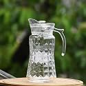 Martvia Premium Juice and Water Glass Pitcher jug with Lid 1.8 Liter Romantic Style jugs with Handle Pitcher for Serve Water, Milk Juice, Lassi, Cocktail, Ideal for Gift Beverage Carafes (NP - 10)