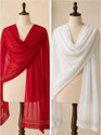 Marudhara Fashion Chiffon Self Design Red White