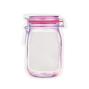 maruthi plastics transparent jar shaped food graded standup pouch medium - 20 pieces
