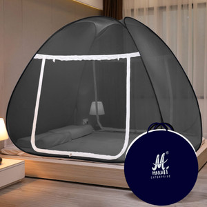 maruti enterprise double bed large 6x6 7x7 8x8 6x65ft foldable machhardani mosquito net polyester washable adults mosquito net black tent