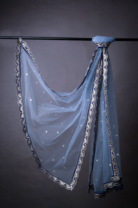 maruti krupa enterprise net embroidered light blue women dupatta