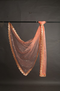maruti krupa enterprise net embroidered peach women dupatta