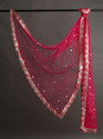 MARUTI KRUPA ENTERPRISE Net Embroidered Red Women Dupatta
