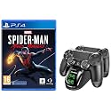 Marvel's Spider-Man: Miles Morales (PS4)+Dobe New World PS4 Controller Charging Dock (Black)