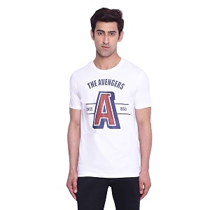 Marvel Men Round Neck Short Sleeves Knitted