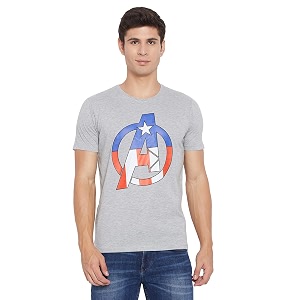 Marvel Men Round Neck Short Sleeves Knitted