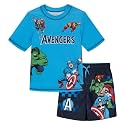 Marvel Boys' 2-Piece Rash Guard and Swim Trunks Set Toddler to Big Kid