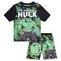 Marvel Boys Rash Guard Set 2 Piece Hulk Spiderman Swim Shirt &amp; Swim Trunks