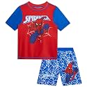 Marvel Boys Rash Guard Set 2 Piece Hulk Spiderman Swim Shirt &amp; Swim Trunks