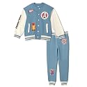 Marvel Fleece Varsity Bomber Jacket and Jogger Pants Outfit Set Toddler to Big Kid Sizes (2T - 14-16)