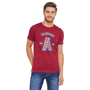 Marvel Men Round Neck Short Sleeves Knitted