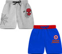 MARVEL BY MISS & CHIEF Short For Boys & Girls Casual Printed Cotton Blend (Blue, Pack of 2)