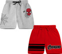 MARVEL BY MISS & CHIEF Short For Boys & Girls Casual Printed Cotton Blend (Grey, Pack of 2)