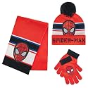 Marvel Spider-Man Kids Winter Hat Snow Gloves and Scarf for Boys, 3 PC Set