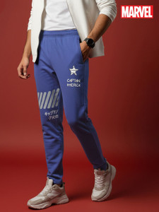 Marvel Street Printed Men Blue Track Pants