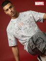Marvel Street Printed Men Round Neck White