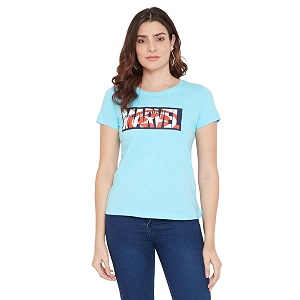 Marvel Women Round Neck Short Sleeves T-Shirt