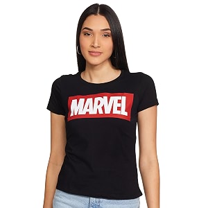 Marvel Women Round Neck Short Sleeves T-Shirt