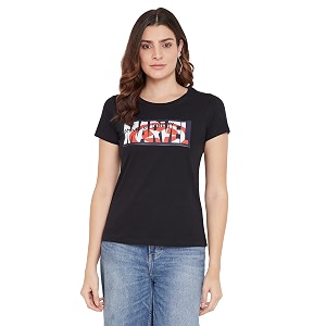 Marvel Women Round Neck Short Sleeves T-Shirt