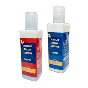 marvelle 100ml each gloss amp matte varnish for acrylic painting glass wood canvas artwork protection any surface quick drying non yellowing