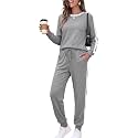 Marvmys Women Long Sleeve Tracksuits Fashion 2 Piece Lounge Set Travel Outfits Jogger Set
