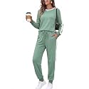 Marvmys Women Long Sleeve Tracksuits Fashion 2 Piece Lounge Set Travel Outfits Jogger Set