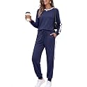 Marvmys Women Long Sleeve Tracksuits Fashion 2 Piece Lounge Set Travel Outfits Jogger Set