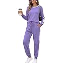 Marvmys Women Long Sleeve Tracksuits Fashion 2 Piece Lounge Set Travel Outfits Jogger Set