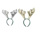 Unisex Christmas Theme Velvet Reindeer Antlers Headband | Deer Horn Hairband for Xmas Party for Kids &amp; Adults