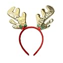 Unisex Christmas Theme Velvet Reindeer Antlers Headband | Deer Horn Hairband for Xmas Party for Kids &amp; Adults