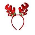 Unisex Christmas Theme Velvet Reindeer Antlers Headband | Deer Horn Hairband for Xmas Party for Kids & Adults