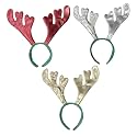 Unisex Christmas Theme Velvet Reindeer Antlers Headband | Deer Horn Hairband for Xmas Party for Kids &amp; Adults