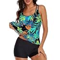 MARZXIN Tankini Swimsuit for Women Floral Two