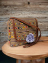 mas navi Brown Sling Bag Imported Fabric Vegan Leather Fashion Bags