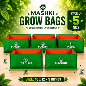 mashki hdpe rectangular 18x12x9 home gardening balcony gardening grow bag