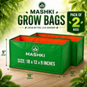 MASHKI HDPE Rectangular 18"x12"x9", Home Gardening, Balcony Gardening Grow Bag
