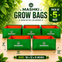 MASHKI HDPE Rectangular 18"x12"x9", Home Gardening, Balcony Gardening Grow Bag