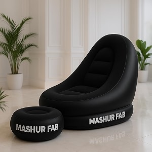 inflatable leisure sofa chair with footstool 2-in-1 portable recliner lounge bed set - durable flocking lazy couch for indoor amp outdoor use lightweight foldablecamping amp home relaxation