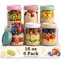 Mason Jars 16 oz with Lids, Glass Jars with Airtight Lid, Wide Mouth Jar