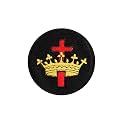 Masonic Knight Templar Kings Patch - Machine Embroidered Iron on Emblem no Sewing Needed - 3x3 Inches Masonic Badge for Aprons, Vests, Bags & Apparel