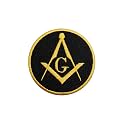 Masonic Masonic Square & Compass G Patch - Machine Embroidered Iron on Emblem no Sewing Needed - 3x3 Inches Masonic Badge for Aprons, Vests, Bags & Apparel